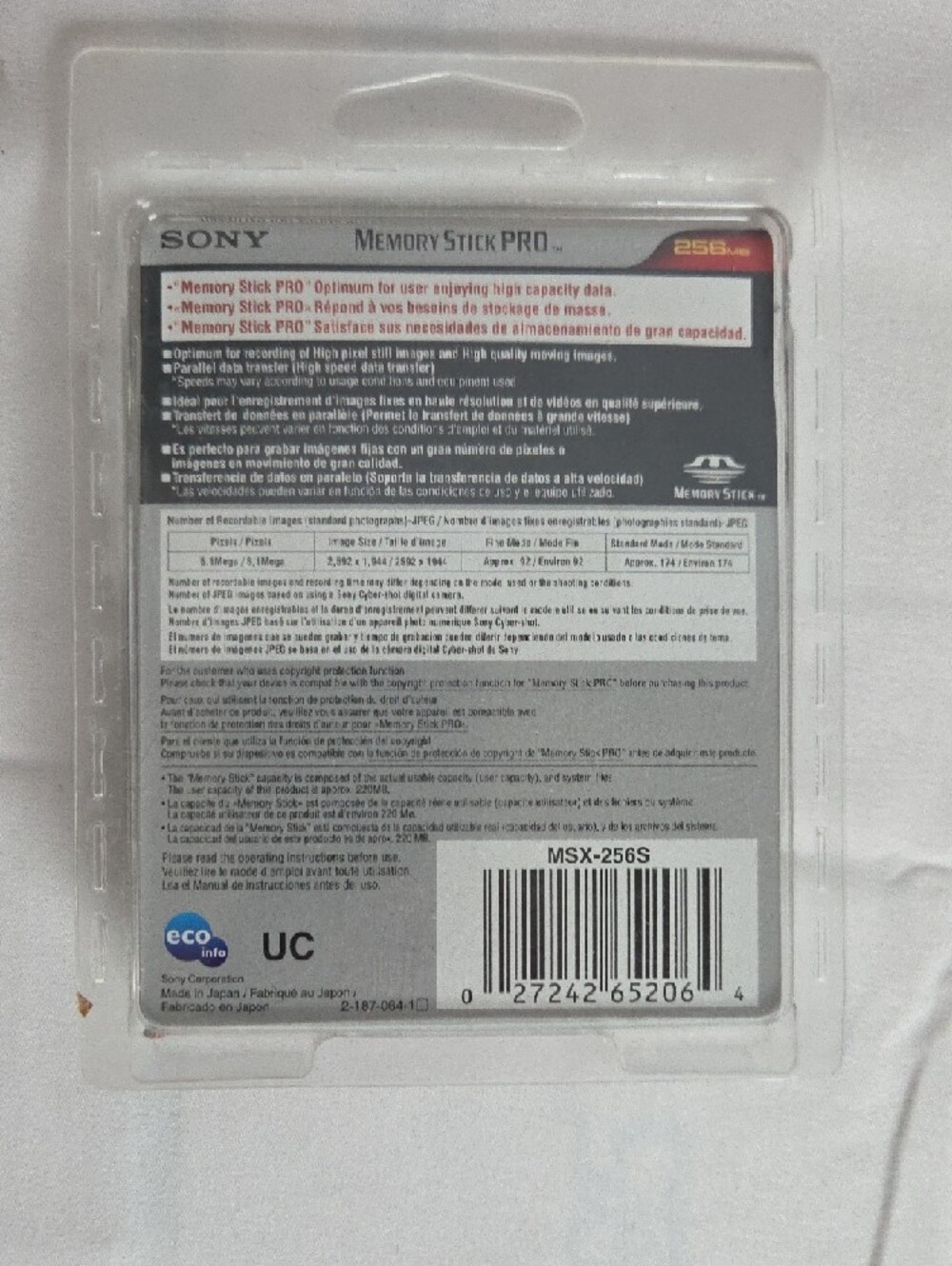 Sony Memory Stick PRO 256MB - Black - Picture 9 of 11